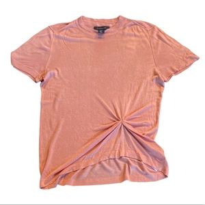 Tahari incredibly silk blend knit short sleeved top with gathered…